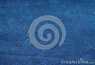 Wrinkled Deep Blue Paper Texture with Embedded Copper Flecks Stock Photo