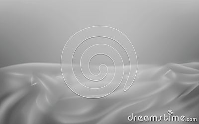 Wrinkled gray fabric background with space Vector Illustration