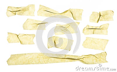 Wrinkled grungy looking masking tape close up Stock Photo