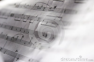 Wrinkled music sheet Stock Photo