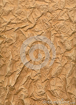 Wrinkled sheet of brown paper Stock Photo