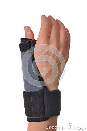 Wrist and Thumb Brace stabilizer Stock Photo