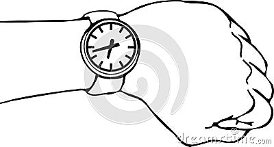 Wrist Watch Arm Cartoon Illustration