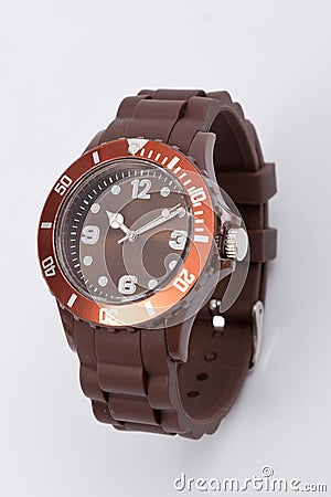 Wrist watch brown Stock Photo