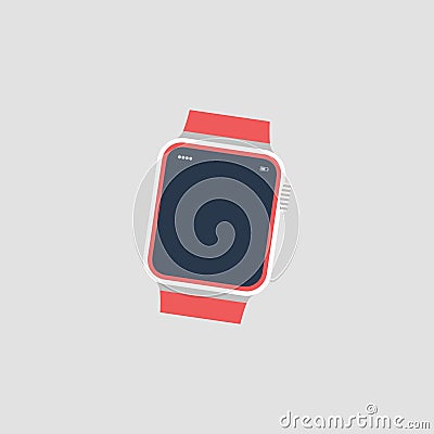 Wrist Watch. Clock. Icon watch. Vector illustration. EPS 10 Cartoon Illustration