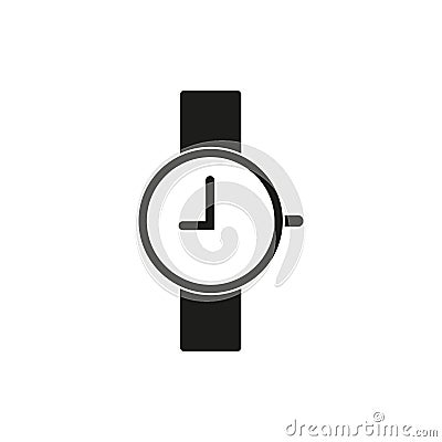 Wrist watch icon, nine o`clock Vector Illustration