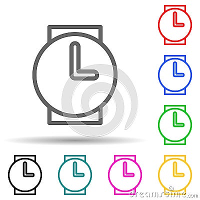 Wrist Watch multi color style icon. Simple thin line, outline of web icons for ui and ux, website or mobile application Stock Photo