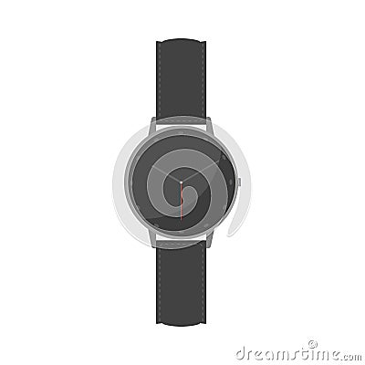 Wristwatch. Hand mechanical watches accessory. Clock face with hour, minute and second hands Vector Illustration