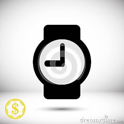 Wristwatch icon stock vector illustration flat design Vector Illustration