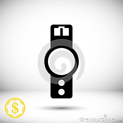 Wristwatch icon stock vector illustration flat design Vector Illustration