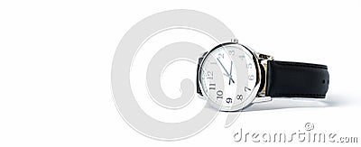 wristwatch isolated on white with copy space Stock Photo