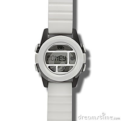 Wristwatch with text MONEY Stock Photo