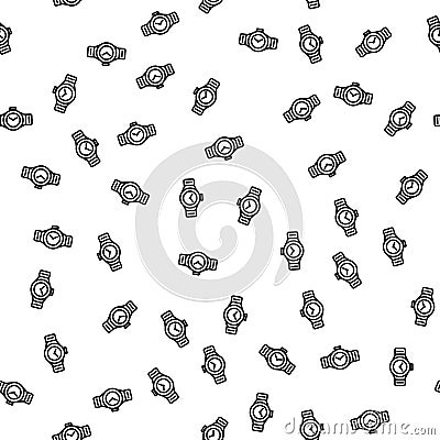 Wristwatch Time Accessory Seamless Pattern Vector Vector Illustration