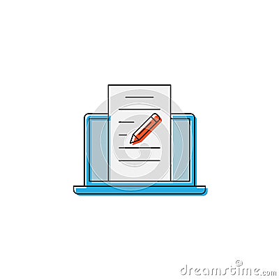 Write blog post vector icon symbol isolated on white background Vector Illustration