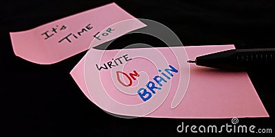 write on brain concept presented on black background Stock Photo