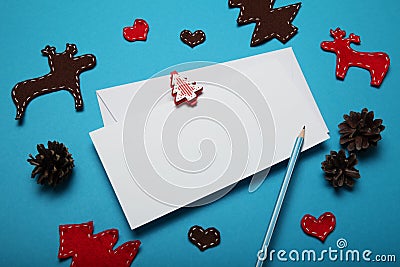 Write christmas letter for Santa Claus. Person wish list Stock Photo