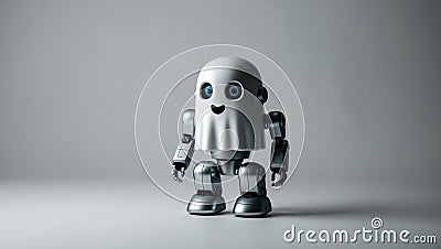 Write a conversation between a cynical robot and an optimistic ghost Stock Photo