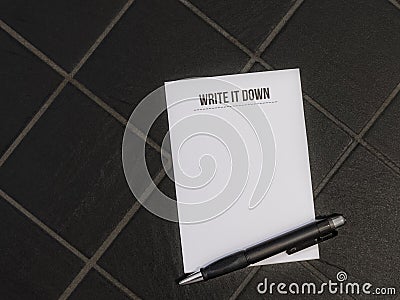 Write it down notepad Stock Photo