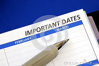 Write down some important dates Stock Photo