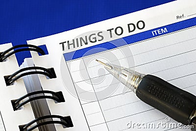 Write down the things to do Stock Photo