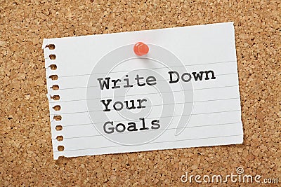 Write Down Your Goals Stock Photo