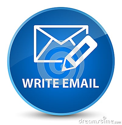 Write email elegant blue round button Cartoon Illustration