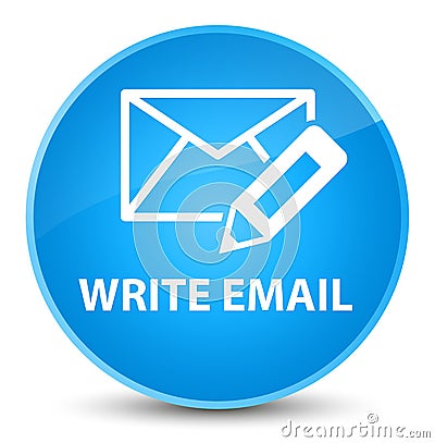 Write email elegant cyan blue round button Cartoon Illustration