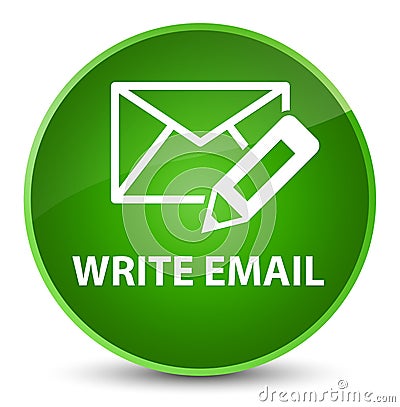 Write email elegant green round button Cartoon Illustration