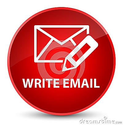 Write email elegant red round button Cartoon Illustration