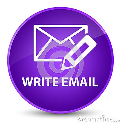 Write email elegant purple round button Cartoon Illustration