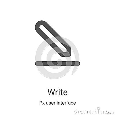 write icon vector from px user interface collection. Thin line write outline icon vector illustration. Linear symbol for use on Vector Illustration