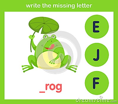 Write the missing letter Vector Illustration