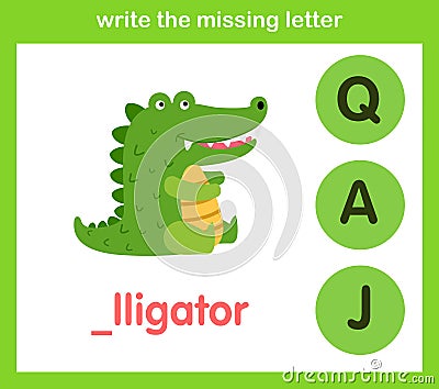 Write the missing letter Vector Illustration