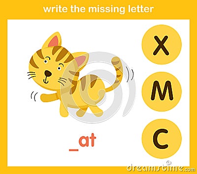 Write the missing letter Vector Illustration