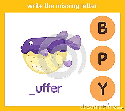 Write the missing letter Vector Illustration