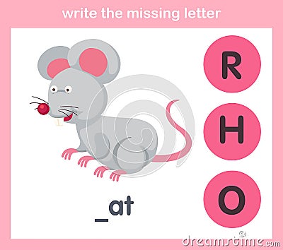 Write the missing letter Vector Illustration