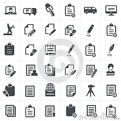 Write and news icon set. Stock Photo