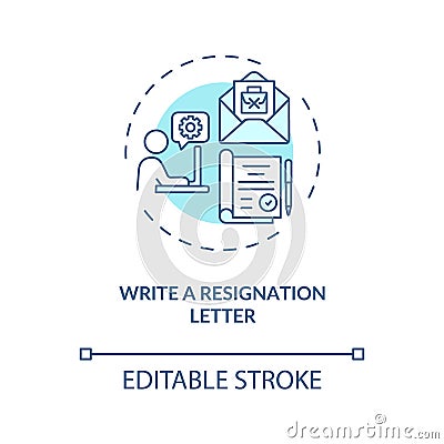 Write a resignation letter concept icon Vector Illustration