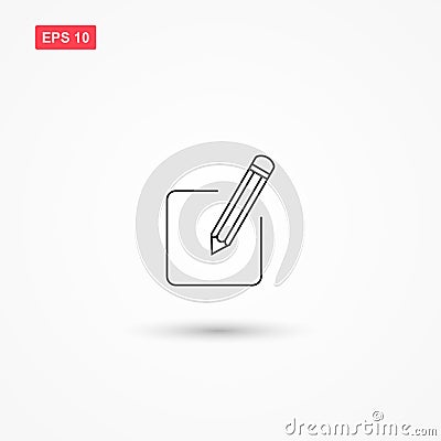 Write vector icon outline style isolated Vector Illustration