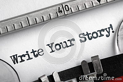 Write your story written on typewriter Stock Photo