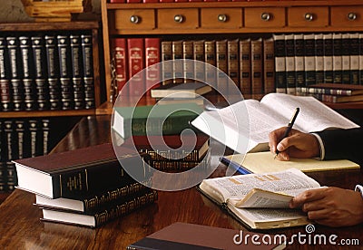 A writer collecting data Stock Photo