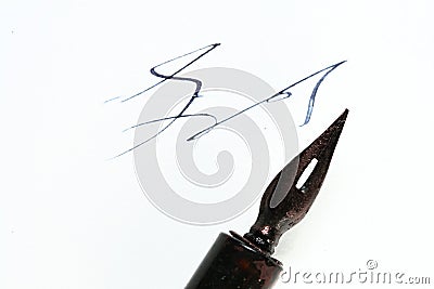 Writer ink and pen Stock Photo