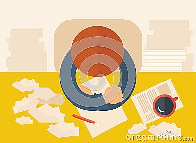 Writer taking notes Vector Illustration