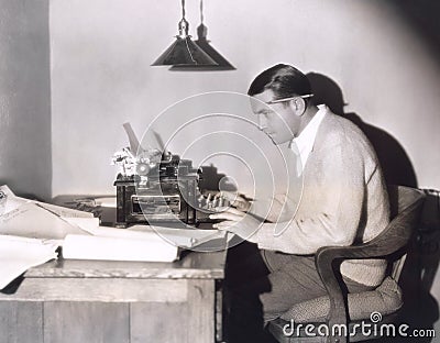 Writer at work Stock Photo