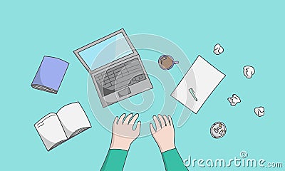 Writer workplace Vector Illustration