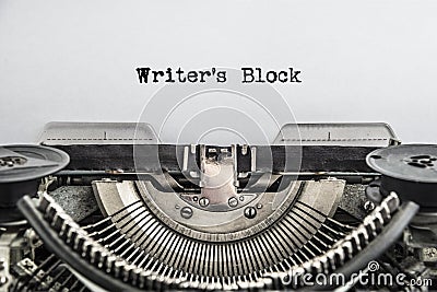 Writers Block typed text on a Vintage Typewriter Stock Photo