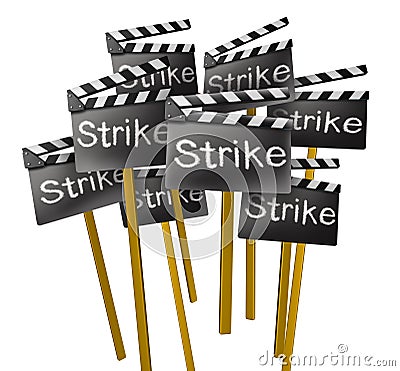 Writers Strike Concept Cartoon Illustration