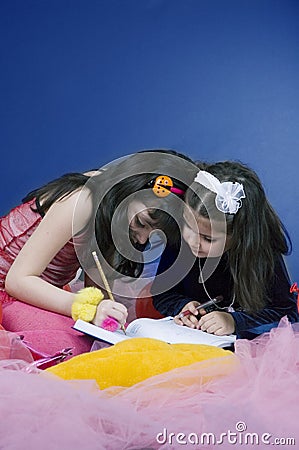 Writing in an agenda Stock Photo