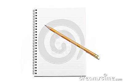 Writing-book and pencil Stock Photo