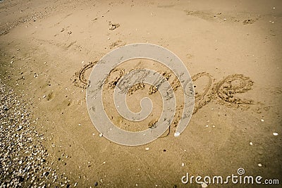 Writing Change words on the sand Stock Photo